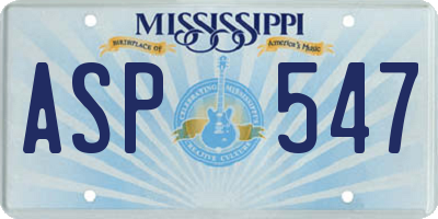 MS license plate ASP547