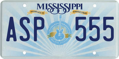 MS license plate ASP555