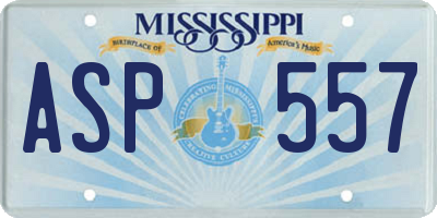 MS license plate ASP557