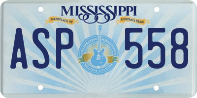 MS license plate ASP558