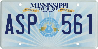 MS license plate ASP561