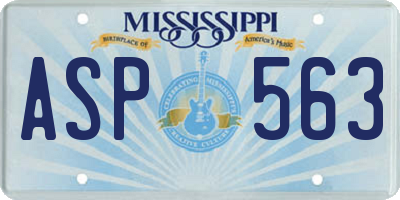 MS license plate ASP563
