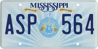 MS license plate ASP564