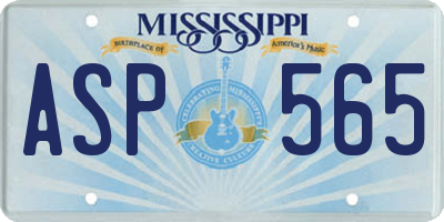 MS license plate ASP565