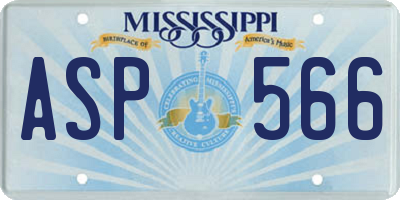 MS license plate ASP566