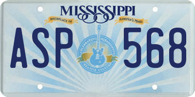 MS license plate ASP568