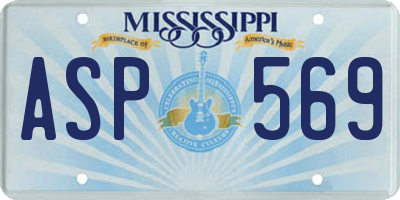 MS license plate ASP569