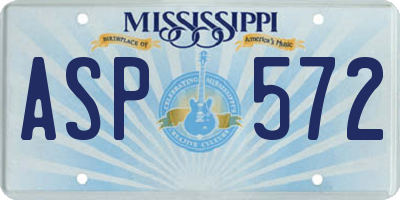 MS license plate ASP572
