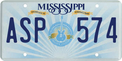 MS license plate ASP574