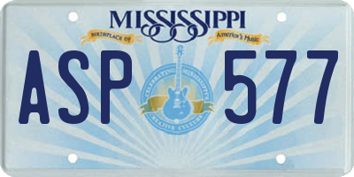 MS license plate ASP577
