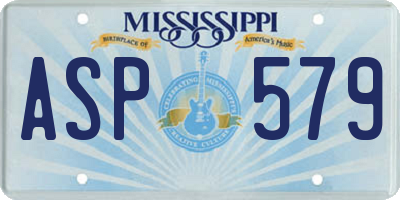 MS license plate ASP579