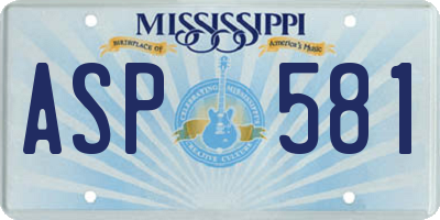 MS license plate ASP581