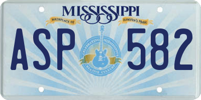 MS license plate ASP582