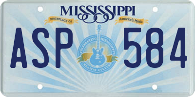 MS license plate ASP584