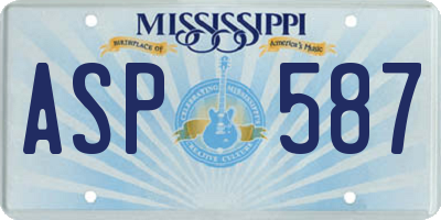 MS license plate ASP587