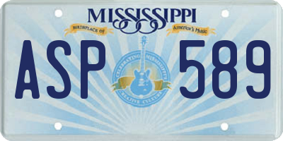 MS license plate ASP589