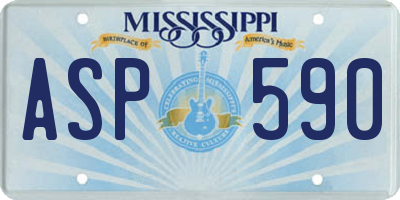 MS license plate ASP590