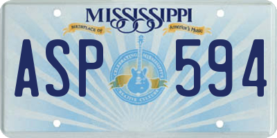 MS license plate ASP594