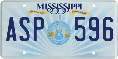 MS license plate ASP596