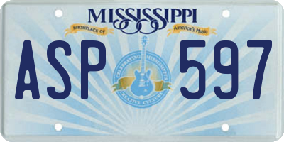 MS license plate ASP597