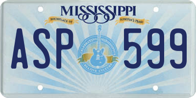 MS license plate ASP599