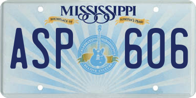 MS license plate ASP606