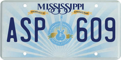 MS license plate ASP609