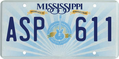 MS license plate ASP611