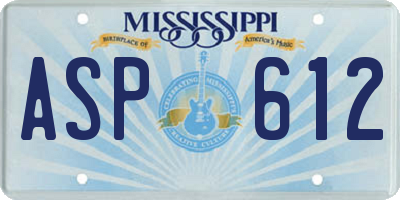 MS license plate ASP612