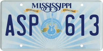 MS license plate ASP613