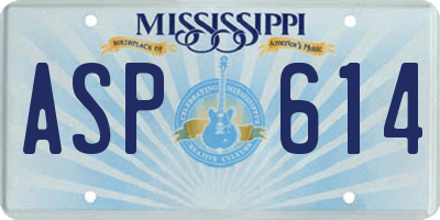 MS license plate ASP614