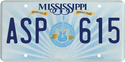 MS license plate ASP615