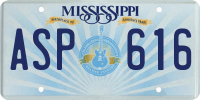 MS license plate ASP616
