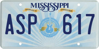 MS license plate ASP617
