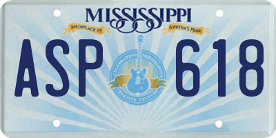 MS license plate ASP618