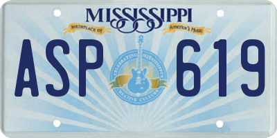 MS license plate ASP619