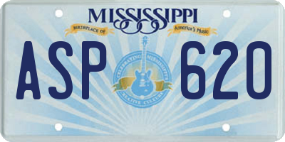MS license plate ASP620