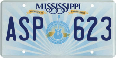 MS license plate ASP623