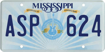MS license plate ASP624