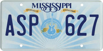 MS license plate ASP627
