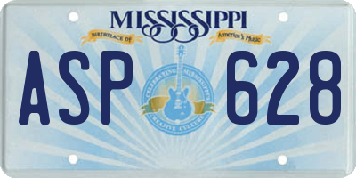 MS license plate ASP628
