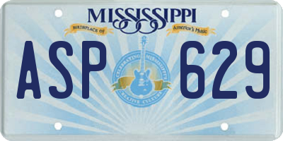 MS license plate ASP629
