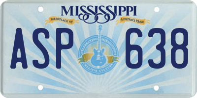 MS license plate ASP638