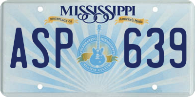 MS license plate ASP639