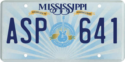 MS license plate ASP641