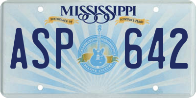 MS license plate ASP642