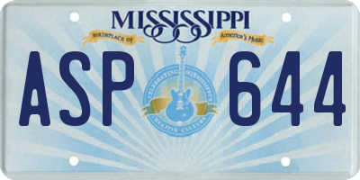 MS license plate ASP644