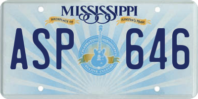 MS license plate ASP646