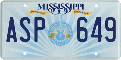 MS license plate ASP649