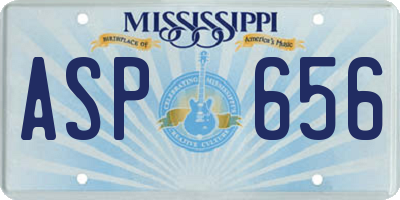 MS license plate ASP656